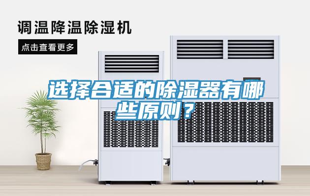 選擇合適的除濕器有哪些原則？