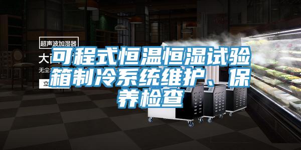 可程式恒溫恒濕試驗箱制冷系統(tǒng)維護、保養(yǎng)檢查