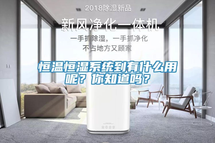 恒溫恒濕系統(tǒng)到有什么用呢？你知道嗎？